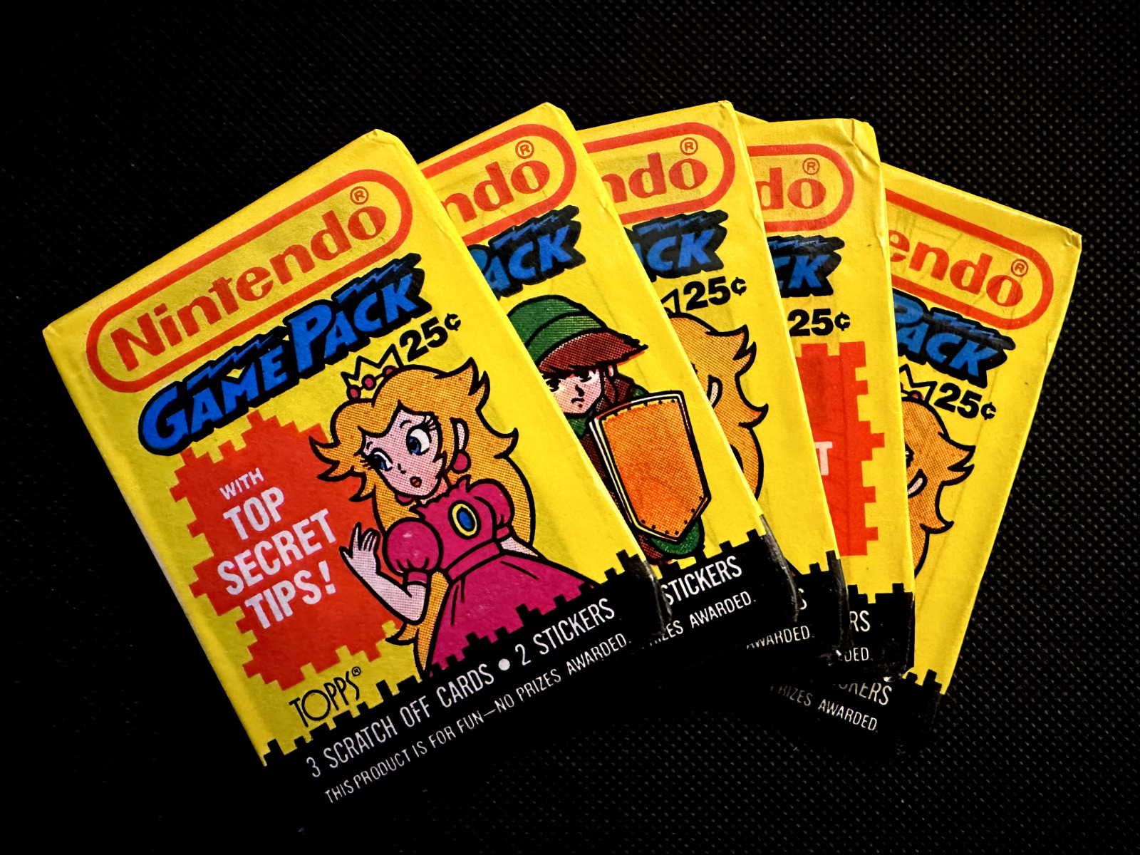 1989 Topps Nintendo GamePack Sealed Trading Card Packs - 5 Pack Bundle
