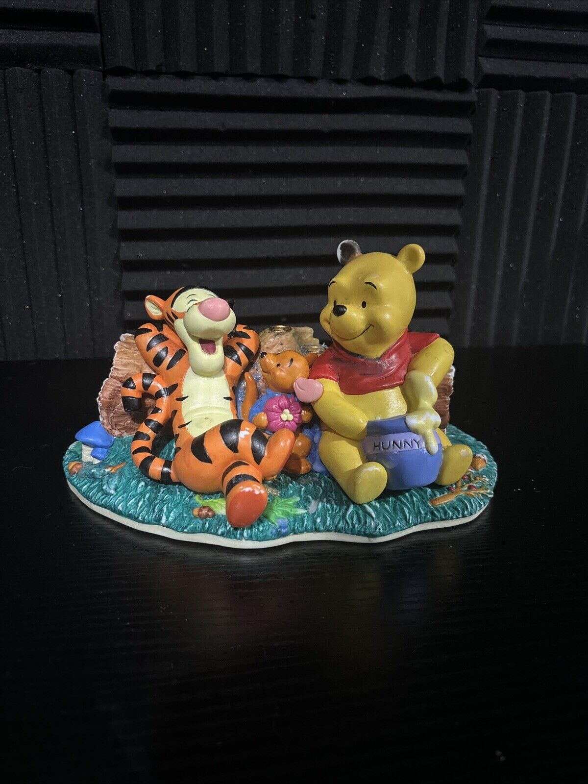 Disney Winnie The Pooh Tigger Roo Leaning On Log Menorah Hanukkah Candle Holder