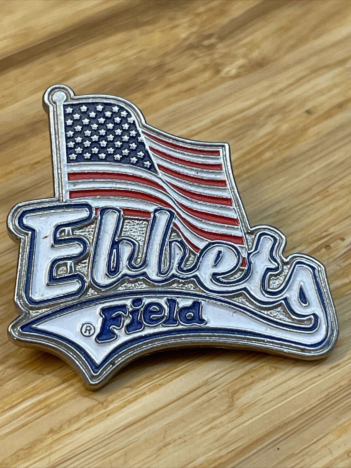 Vintage Ebbets Field USA Flag Lapel Pin Pinback Estate Jewelry KG JD