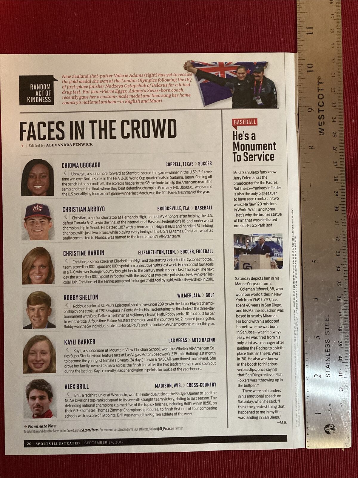 Christian Arroyo Faces In The Crowd 1st Article 2012 Print Ad - Great To frame
