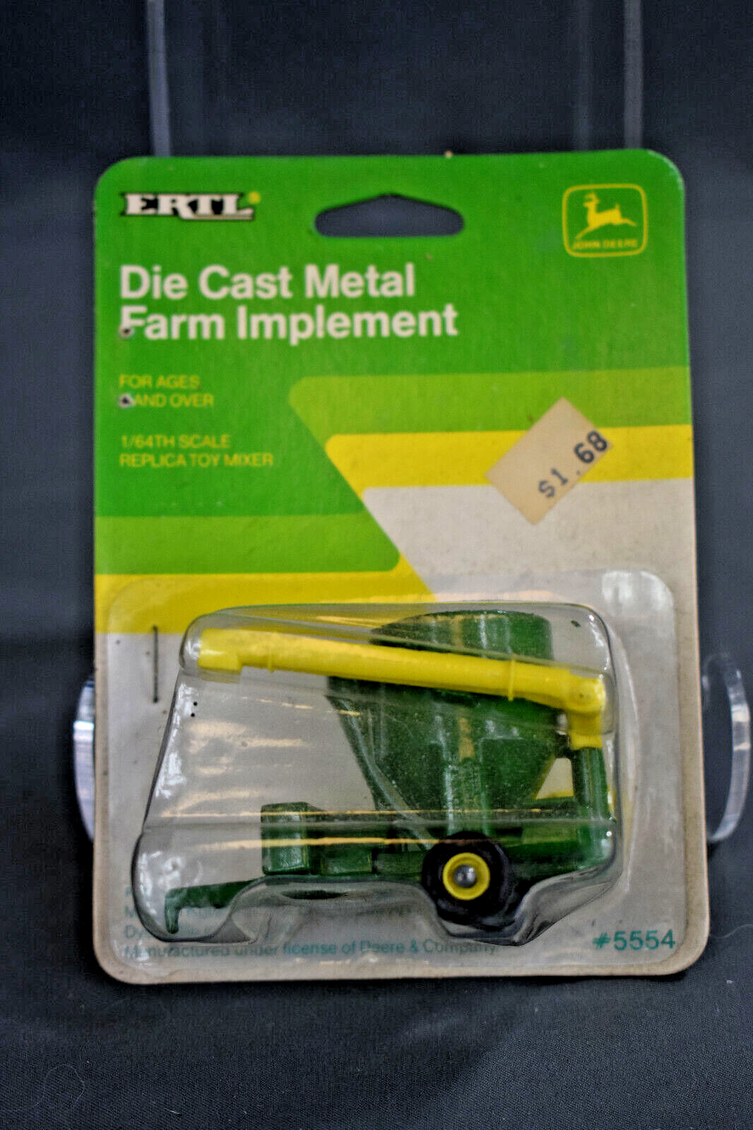Vintage ERTL John Deere Diecast Metal Farm Implement, 1/64 Mixer #5554