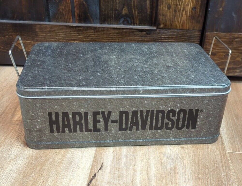 Harley Davidson Metal Galvanized Box With 6 spot insert 14\