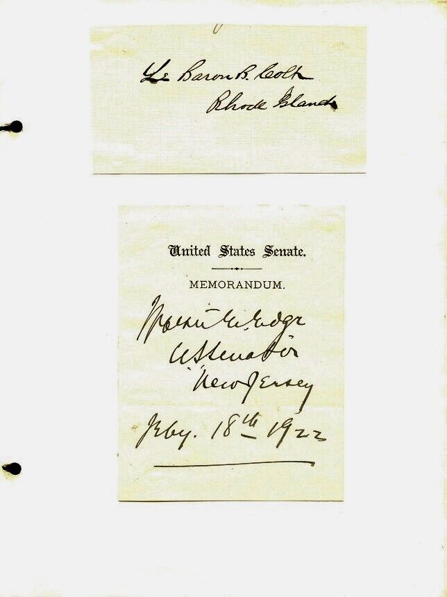 UNITED STATES SENATORS Autographs - 1922 - No.2