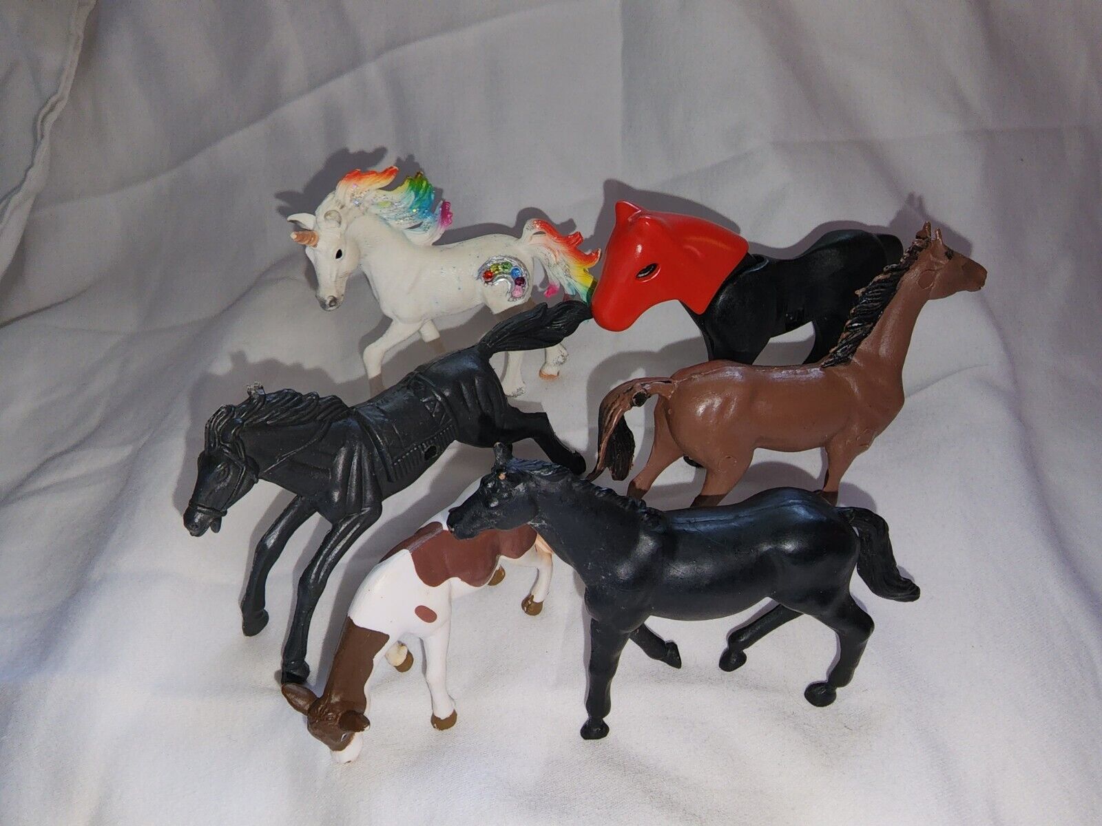 Horse Unicorn Cow Lot Of 6 Schleich Terra Playmobil