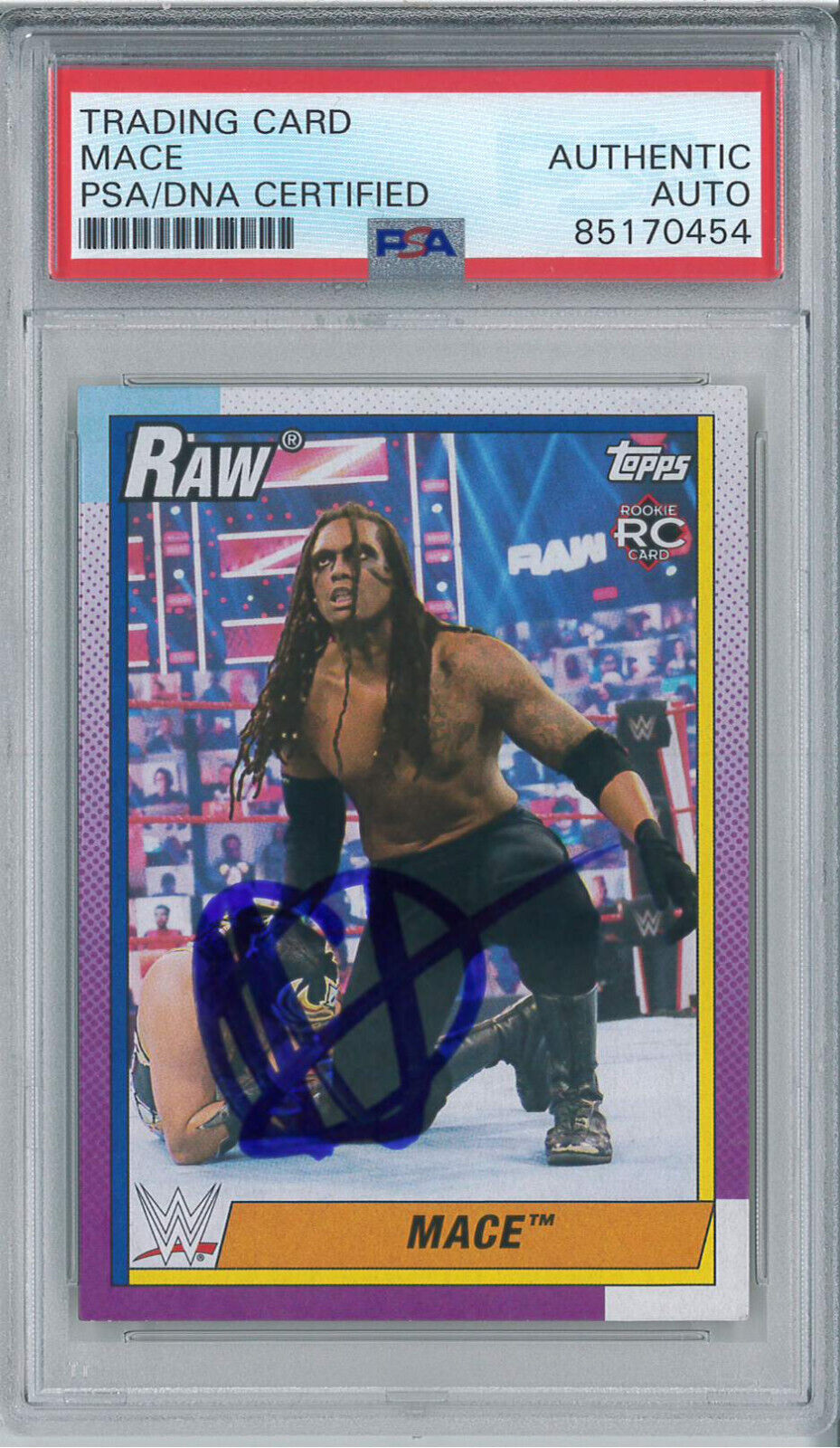 Mace Signed Autograph Slabbed 2021 WWE Topps Heritage Rookie Card PSA DNA