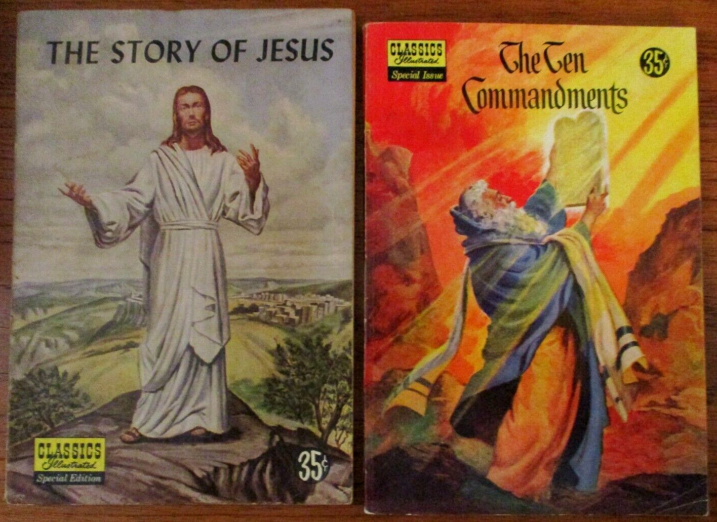 1950's CLASSICS ILLUSTRATED COMICS SPECIALS  2 Ten Commandments Story of Jesus