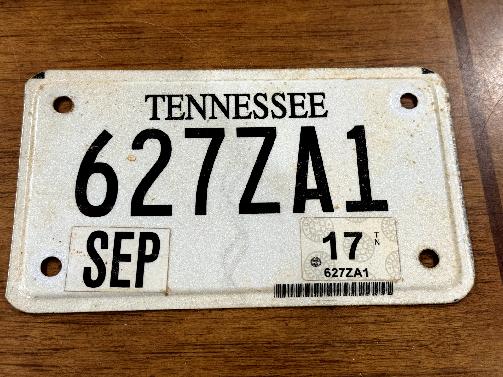 Vintage Tennessee Motorcycle License Plate   T-1018