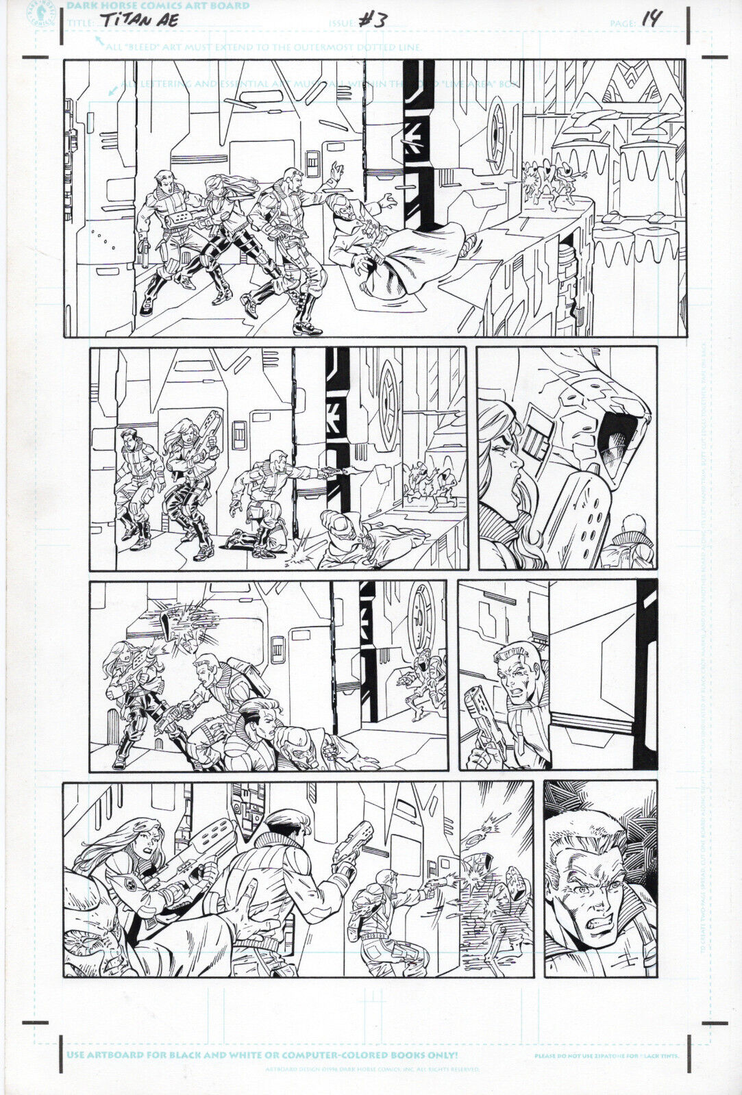 Titan A.E. #3 page 14, Original Comic Art by Al Rio, Dark Horse, Aliens, 2000