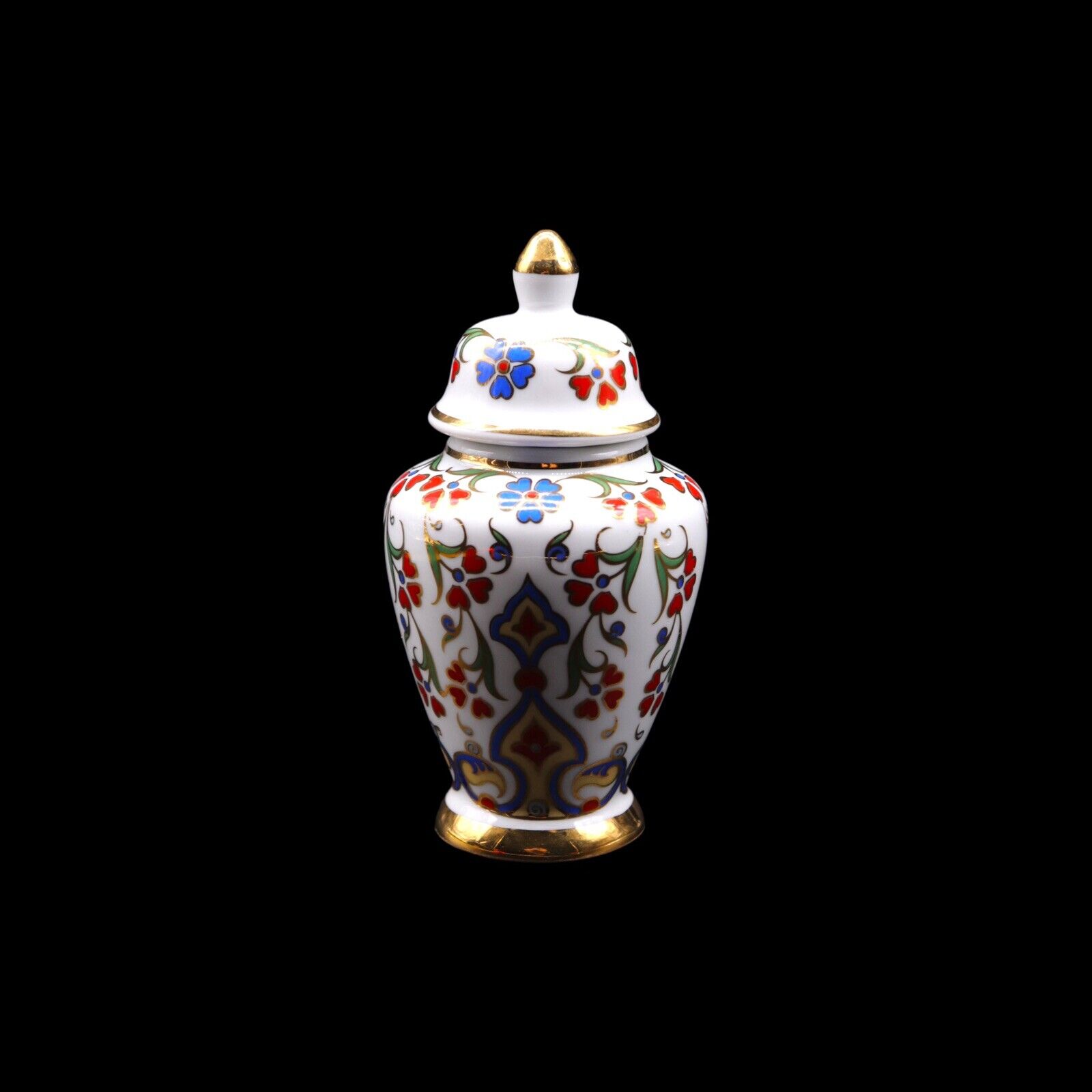 Güral Porselen Turkish Porcelain Miniature Lidded Urn with Original Box