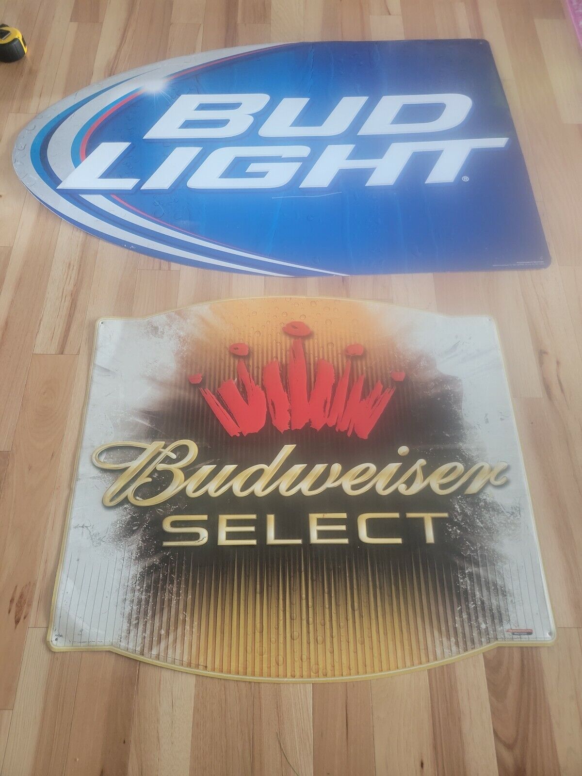  2 Large Bud Light Beer And Budwesier Select Metal Tin Sign 46\