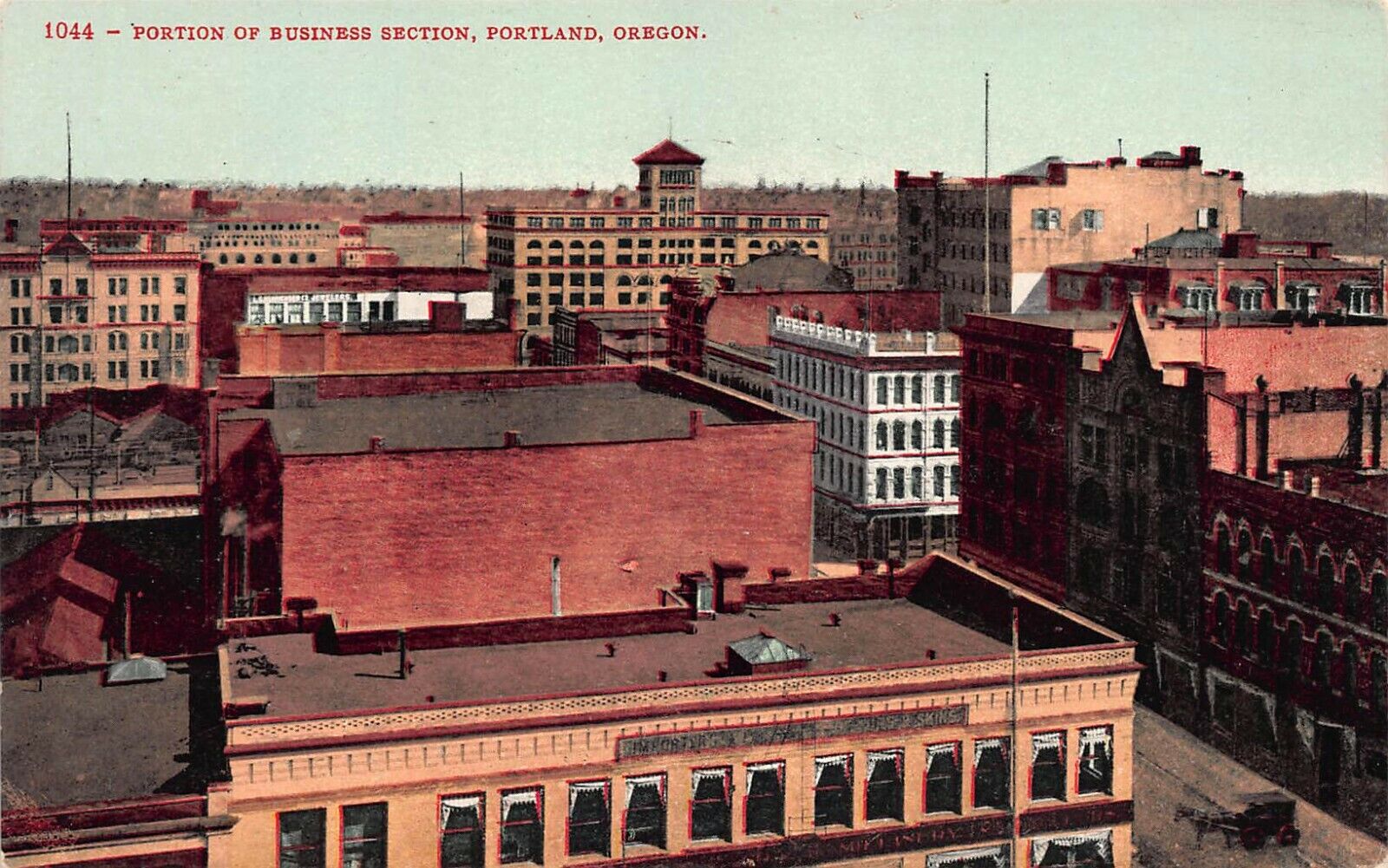 View of Portion of Business Section, Portland, Oregon, early postcard, unused