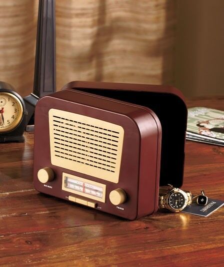 Collectible Old Fashioned Antique Look Retro Radio Safe Accent Decor