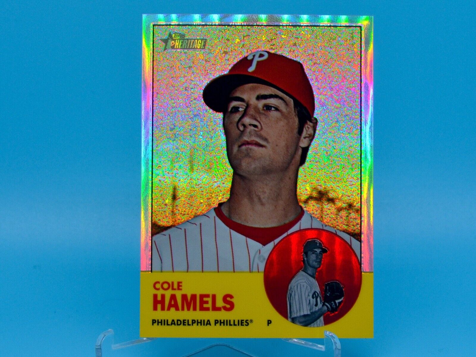 2012 Topps Heritage COLE HAMELS Chrome Refractor /563 • Phillies #HP48