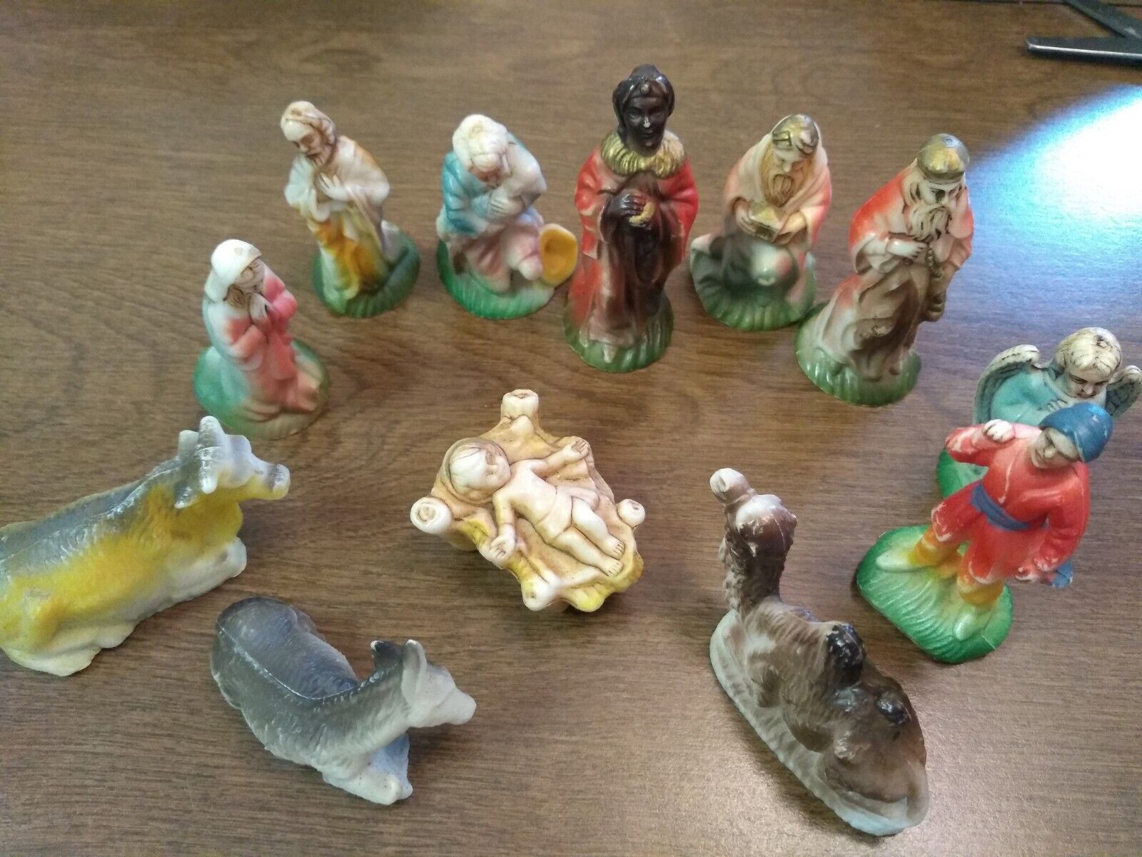 Nativity Set Figures Small Vintage Plastic Hong Kong Lot