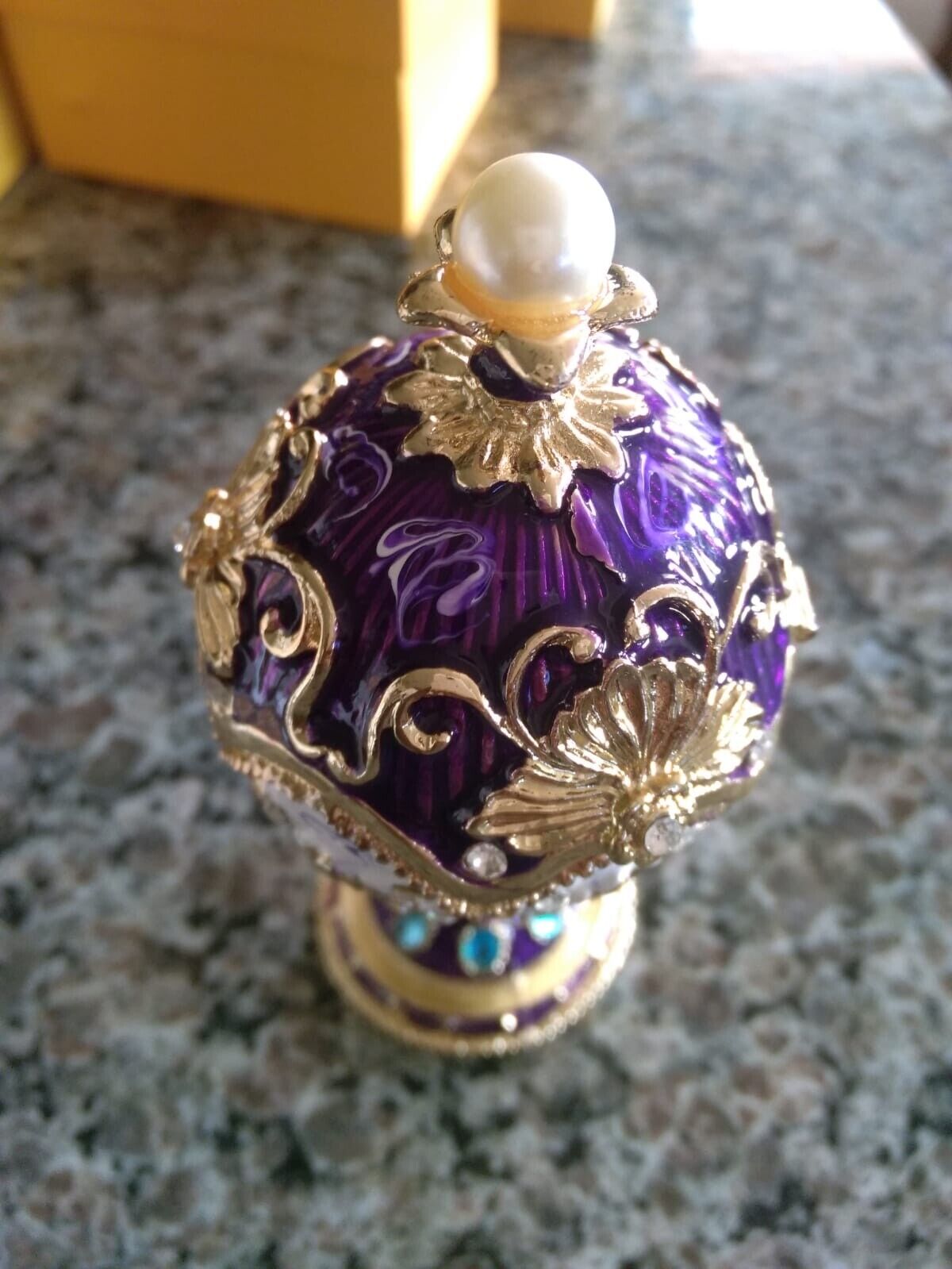 Big Purple Faberge Inspired Trinket Box