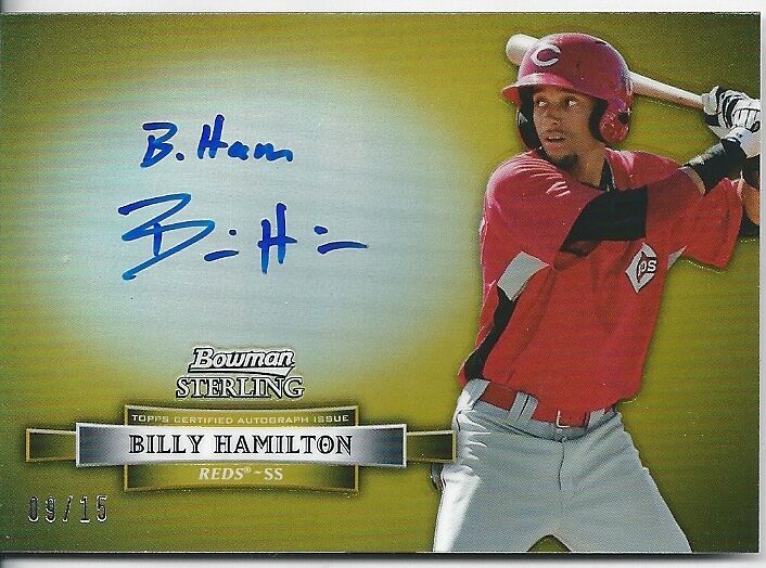 2012 Bowman Sterling  BILLY HAMILTON Notable Nicknames Autograph Auto #09/15
