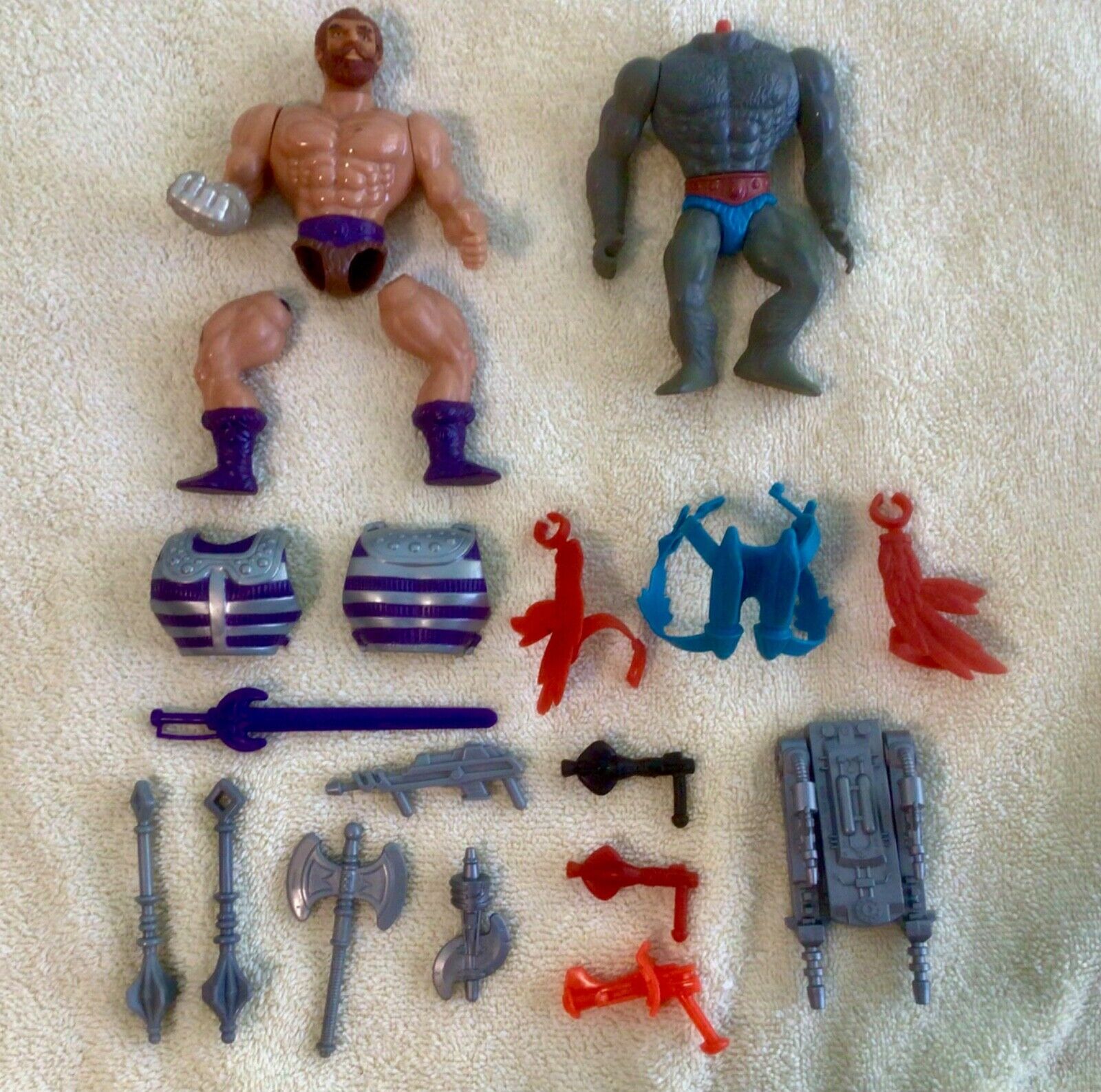 Mattel Vintage MOTU He-Man Action Figures LOT of Figure Parts And Accessories.