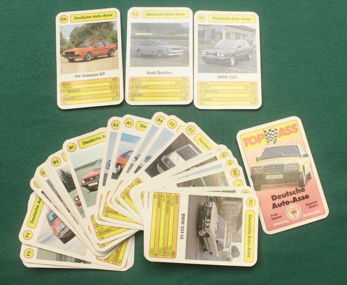 Vintage play Cards Retro Cars Spielkarten Top Schmid Auto Asse Deutsche 3034/4