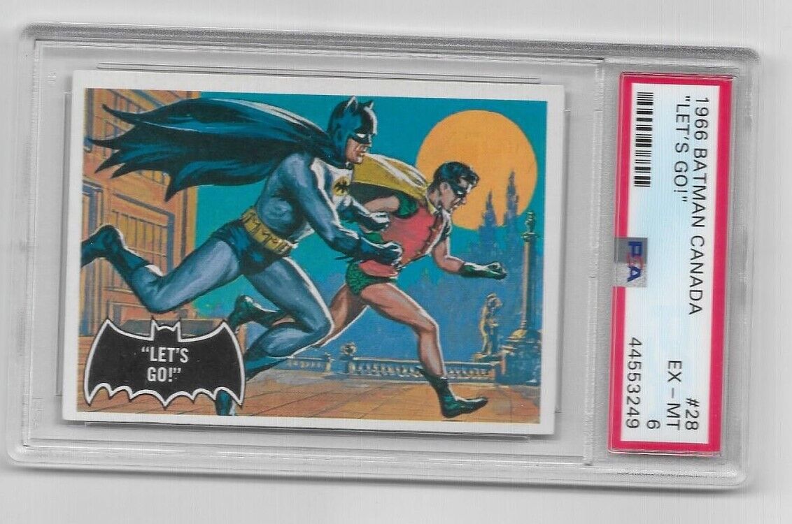 1966 Topps Batman Black Bat canada #28 Lets Go Card PSA 6  The Dynamic Duo