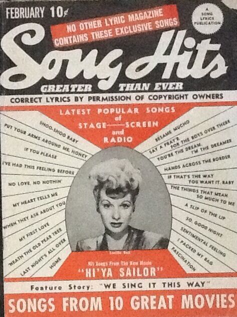 LUCILLE BALL - SONG HITS - FEBRUARY 1944