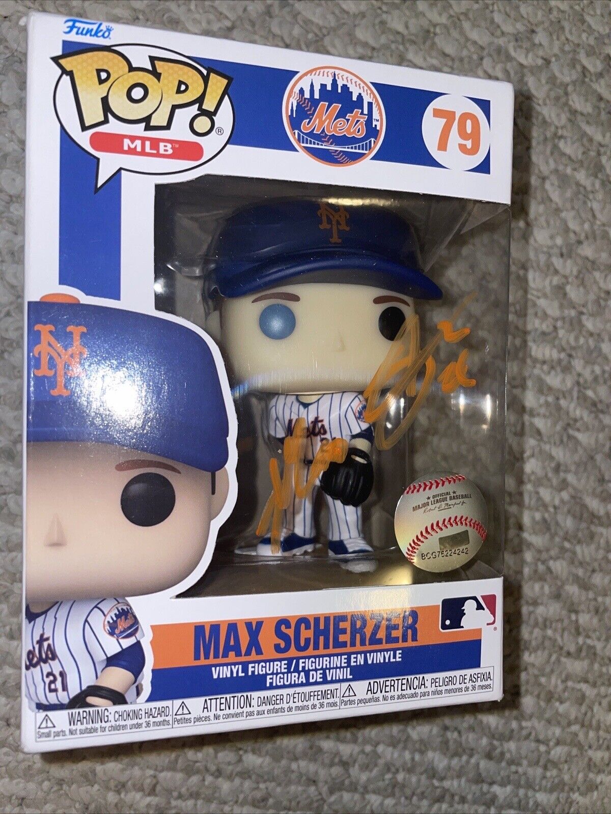 Max Scherzer Signed Funko Pop New York Mets 100% Authentic Autograph