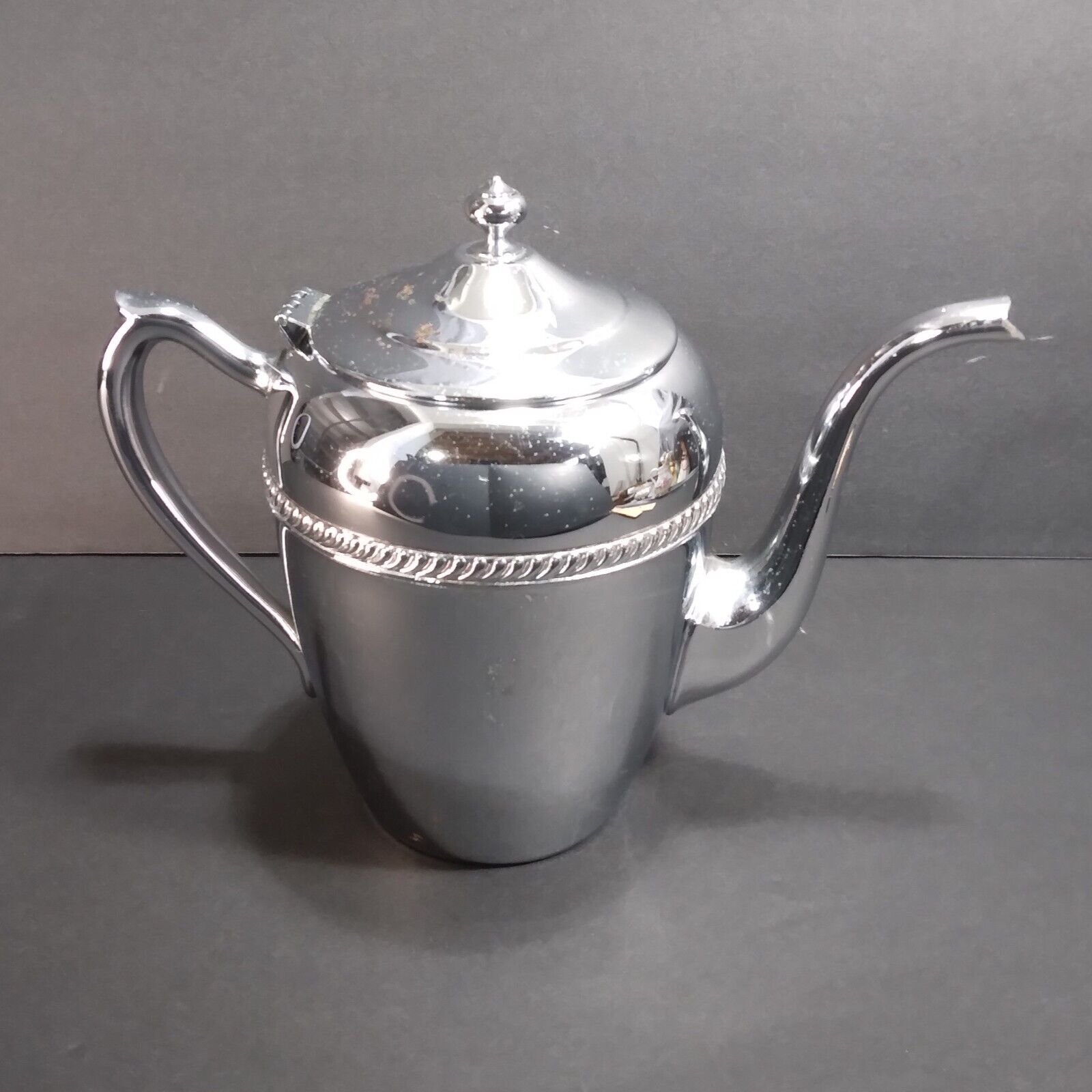 Vintage National Silver Company Perma Brite Chrome Tea Pot Classic Style 7\