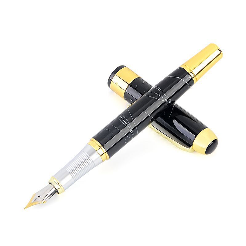 Stainless Fountain Pen Golden Silver Color Pens Writing Stainless Ballpens 1Pc
