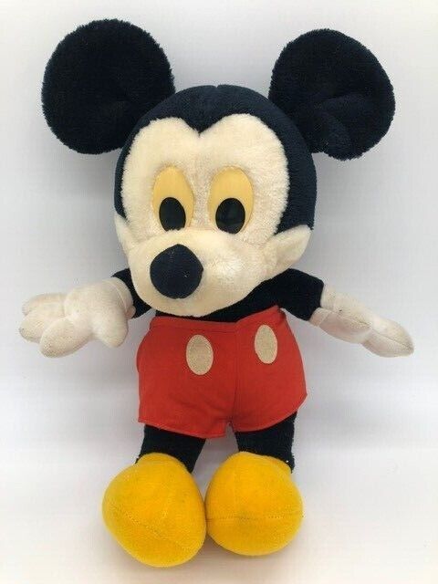 Vintage Playskool 14” Mickey Mouse Plush Doll With Yellow Eyes Very Rare Find