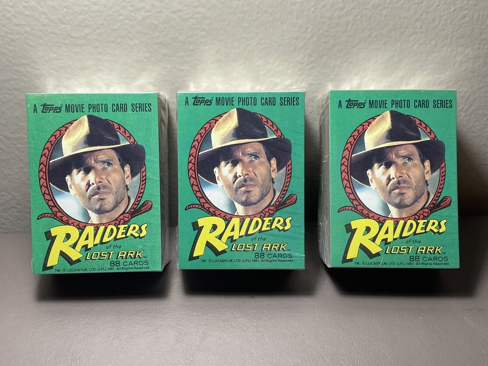 3x Lot 1981 Topps RAIDERS OF THE LOST ARK TRADING CARD SET 88 Factory Sealed