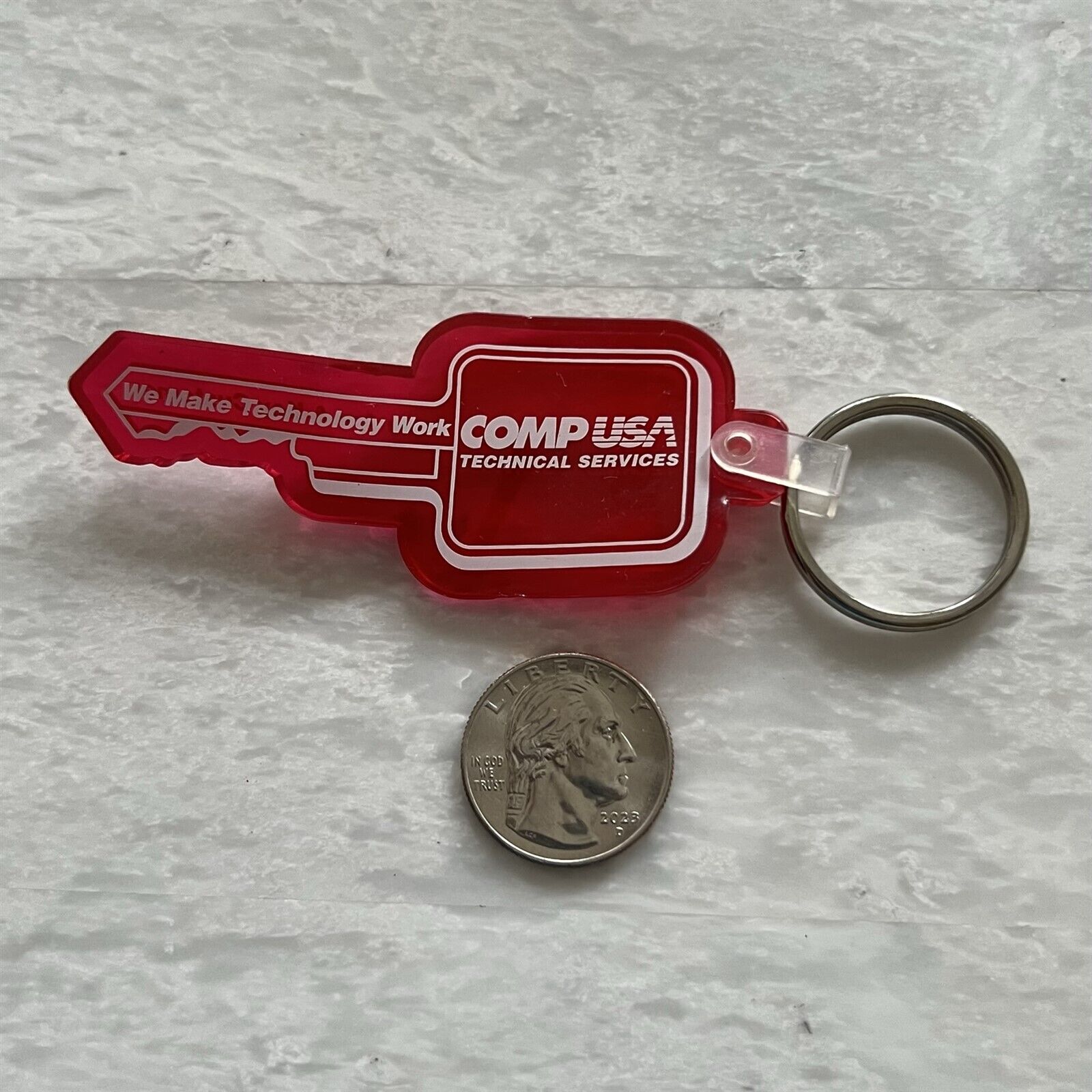 Vintage COMPUSA Comp USA Technical Services Keychain Key Ring #44038