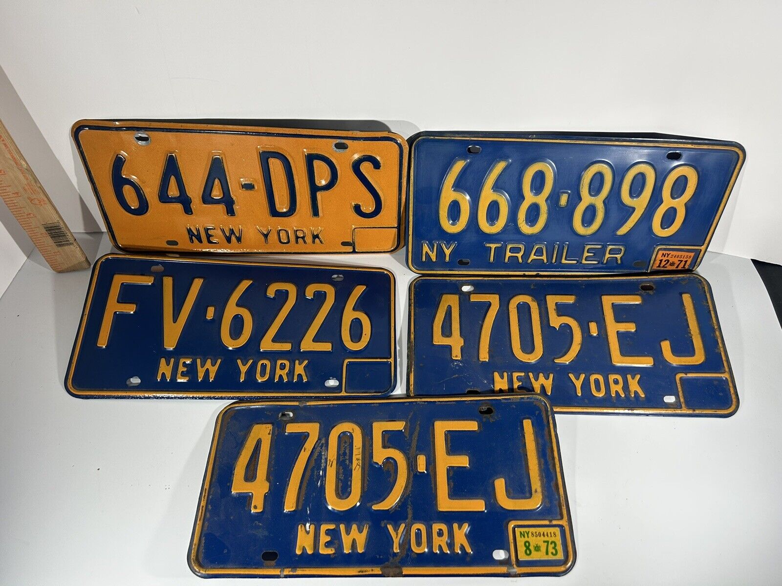 1973 NEW YORK License Plate Lot Of 5 - 1966-73 Series