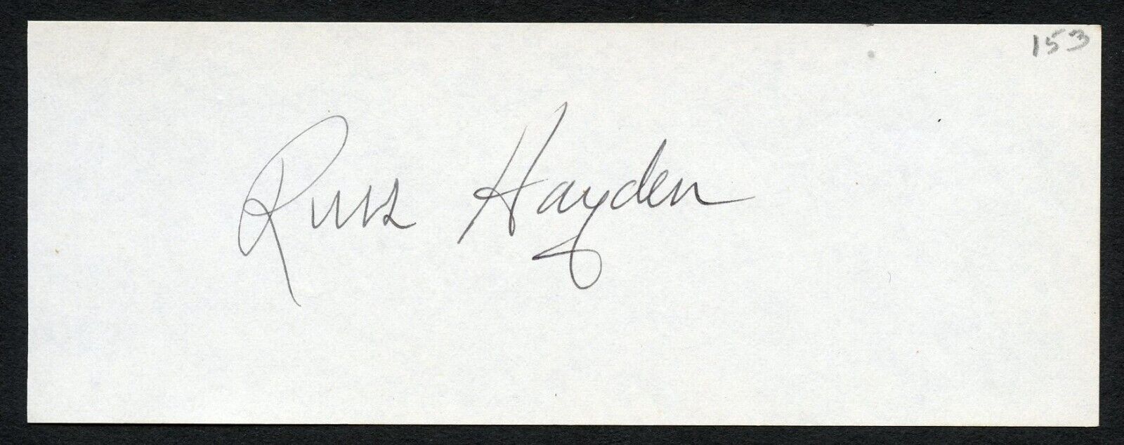 Russ Hayden d1981 signed autograph 2x5 cut Actor in Series Hopalong Cassidy