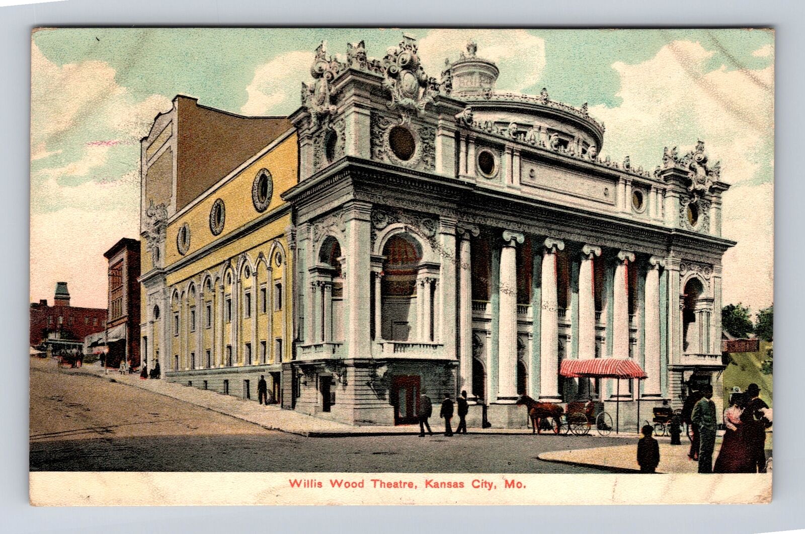 Kansas City MO-Missouri, Willis Wood Theatre, Antique, Vintage Souvenir Postcard