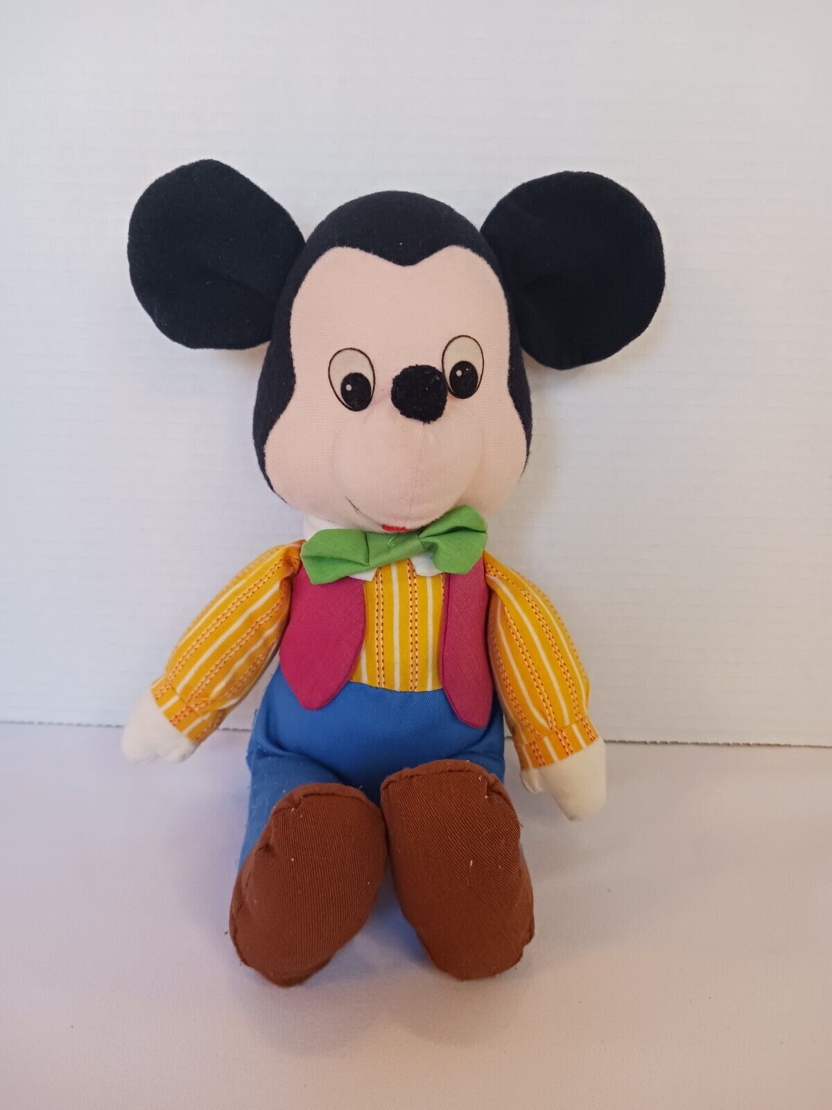 Vintage Knickerbocker Mickey Mouse Stuffed Plush Walt Disney Productions HTF 
