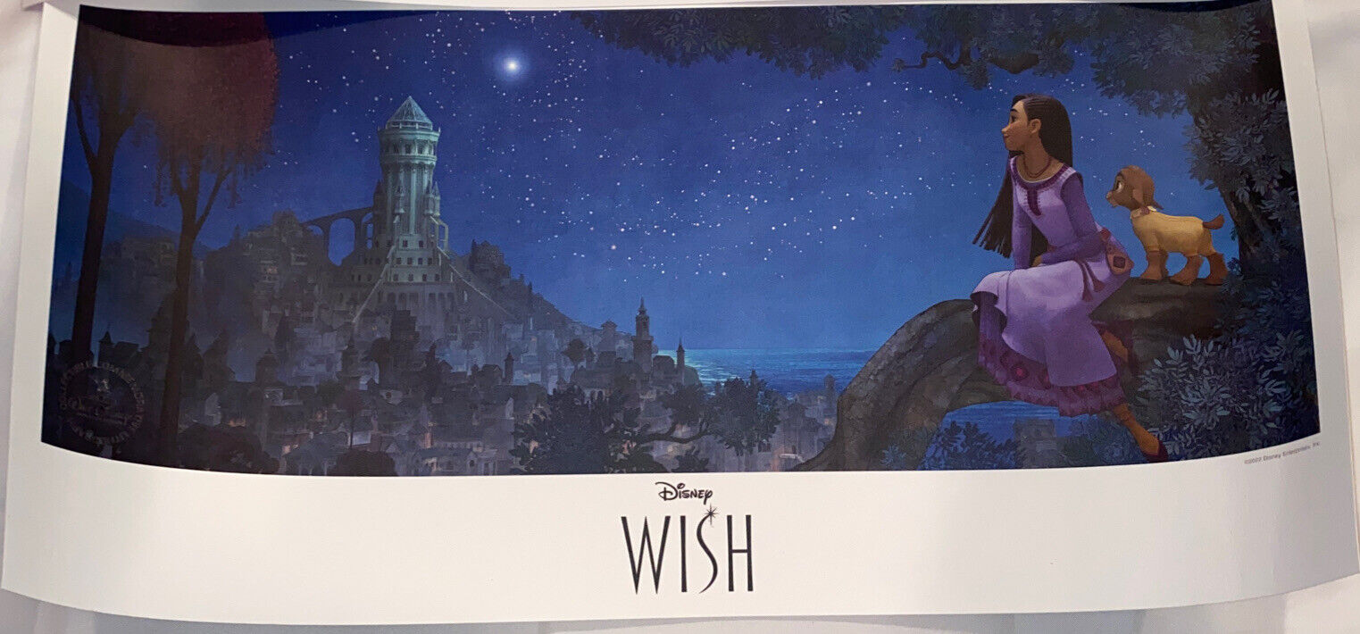 D23 Expo 2022 Disney Animation WISH Lithograph LE poster Exclusive - Embossed