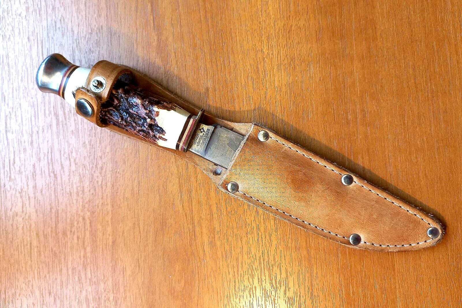 Vintage Rich.A.Herder SOLINGEN Fixed Blade Hunting Knife & Leather Sheath