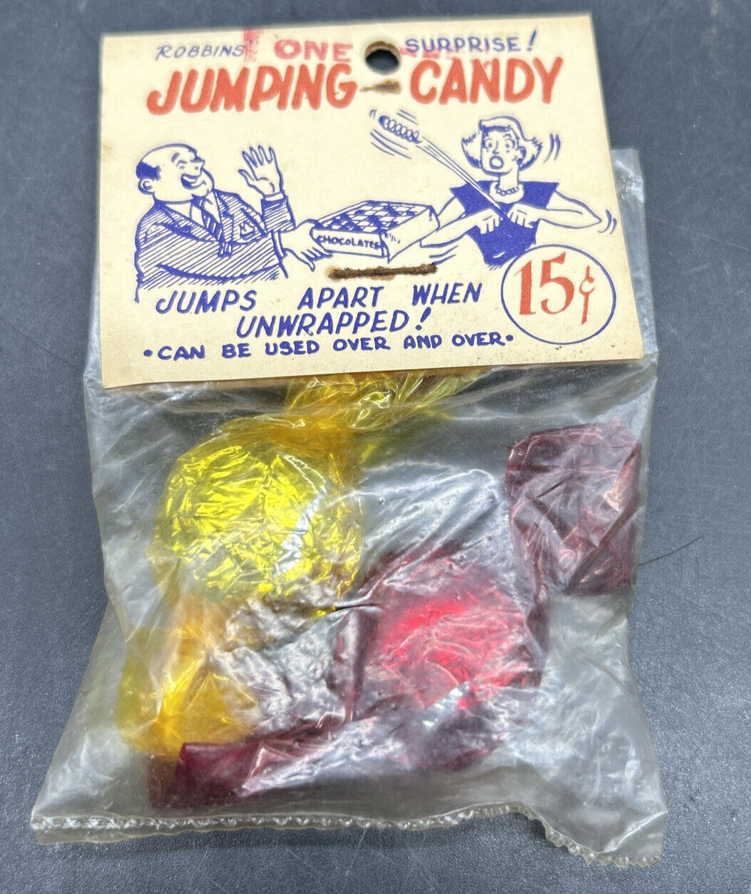 Vintage 1956 Jumping Candy Retro Prank D.R. & CO. N.Y.C. Robbins