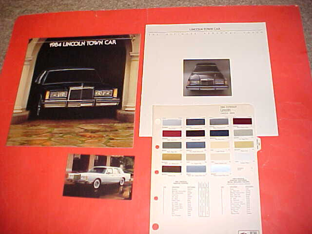 1984 LINCOLN TOWN CAR DELUXE PRESTIGE CANADA BROCHURE ROOF PAINT CHIPS LOT OF 4