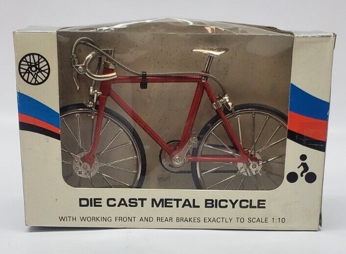 Mytek Vintage 1/10 Scale Die-Cast Red Racer Speed Bike Bicycle Model