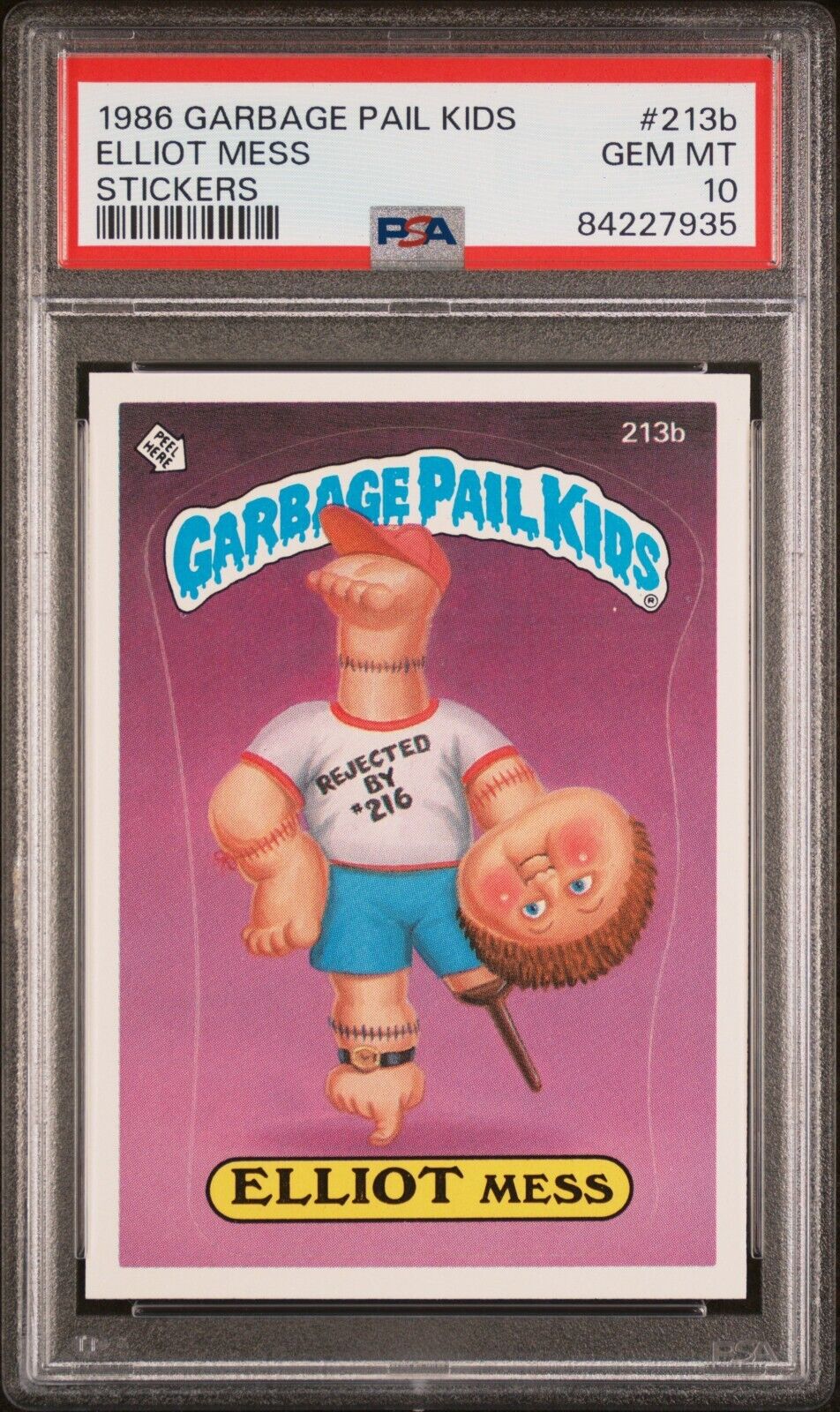 1986 Topps Garbage Pail Kids Series 6 OS6 Elliot Mess 213b Card PSA 10 GEM MINT