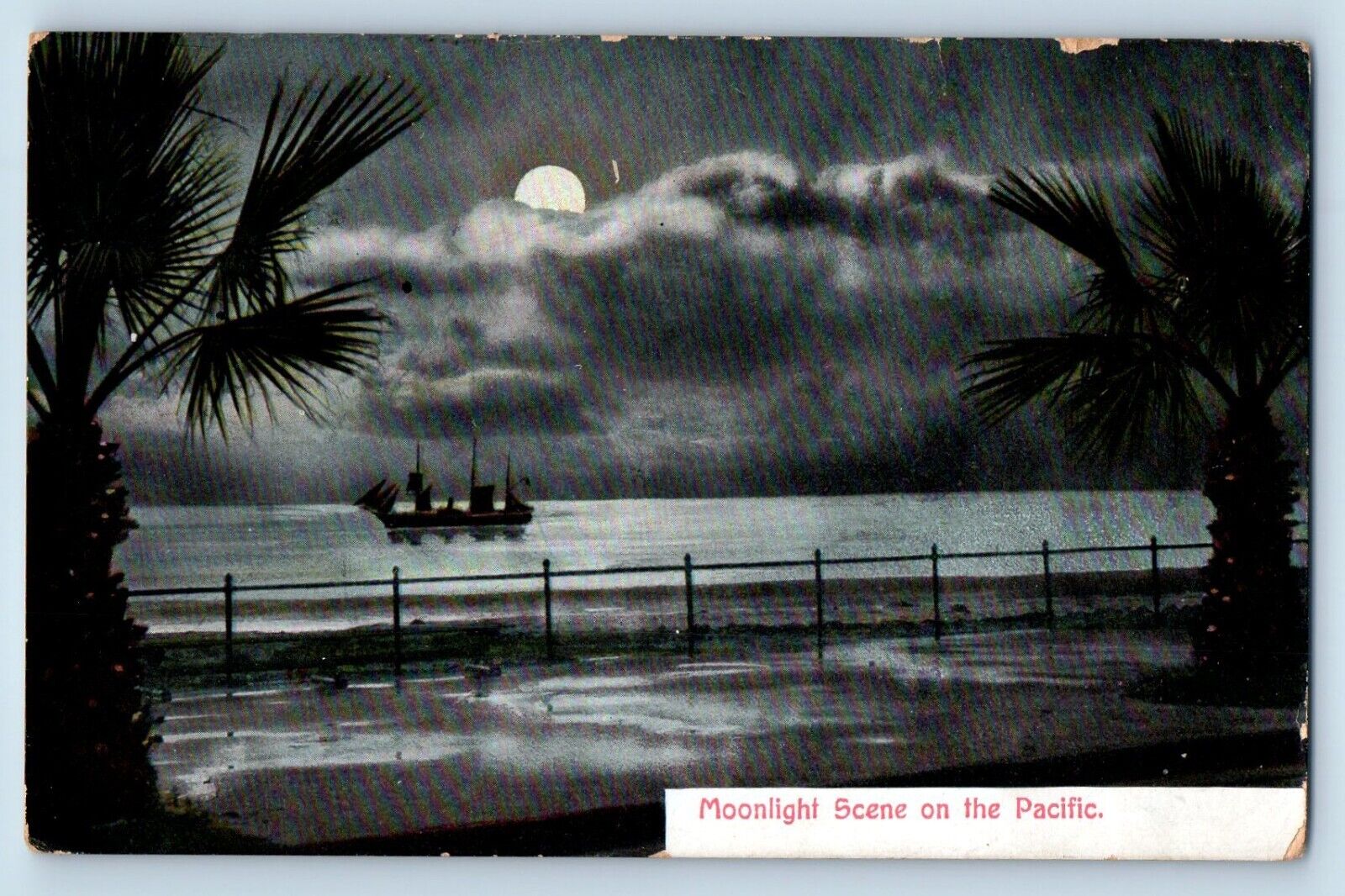 Advertising Postcard Moonlight Scene On The Pacific Dear Doctor Pepso Laxatone
