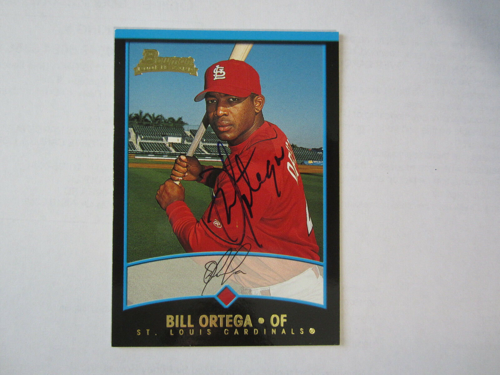 2001 Bowman Draft Pick # BDP82 Bill Ortega Autograph / Signed Card (M) Cardinals