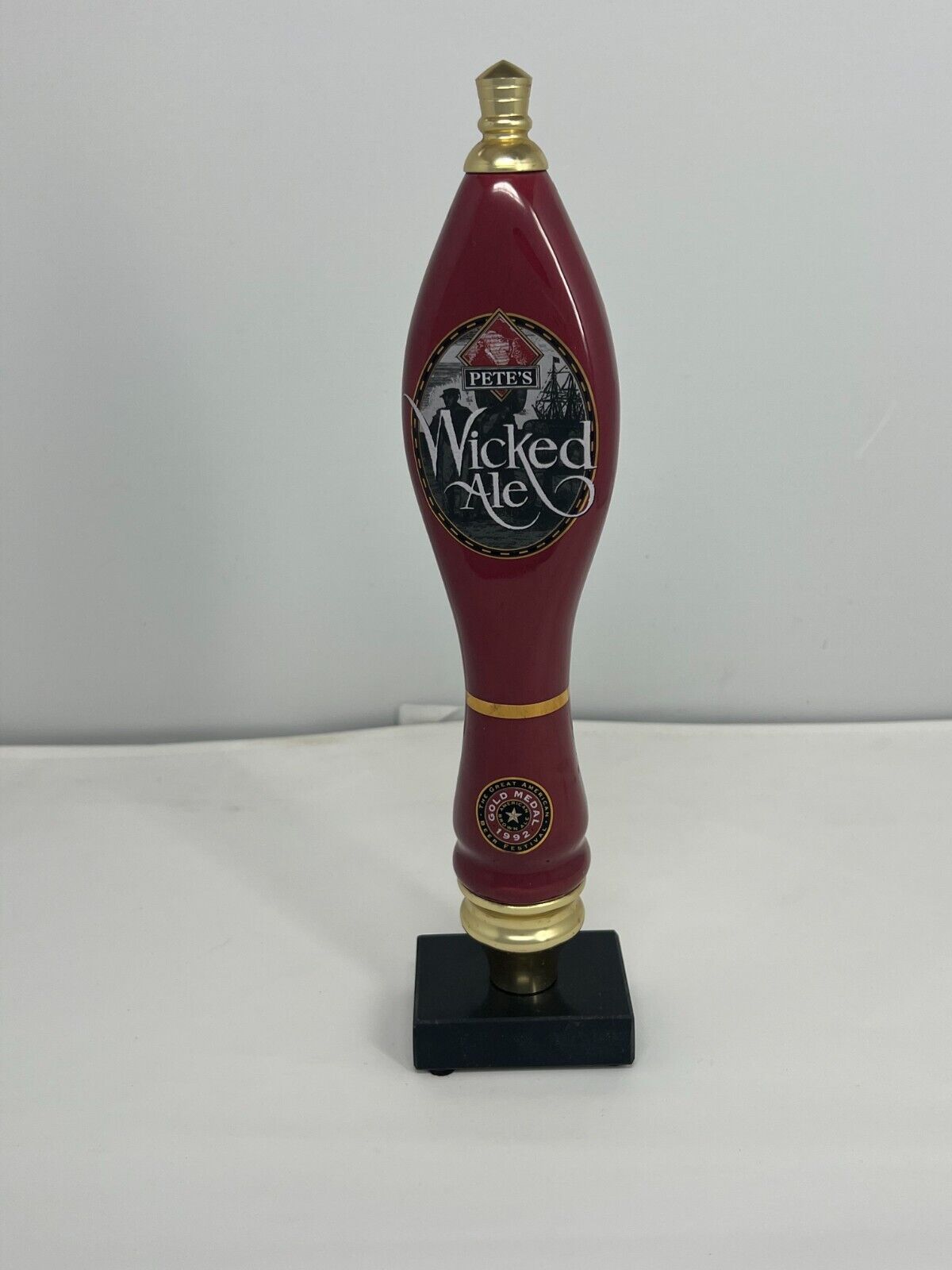 Pete\'s Wicked Ale Draft Beer Tap Handle Tapper Mancave Pub Bar Ceremaic 2 Sided
