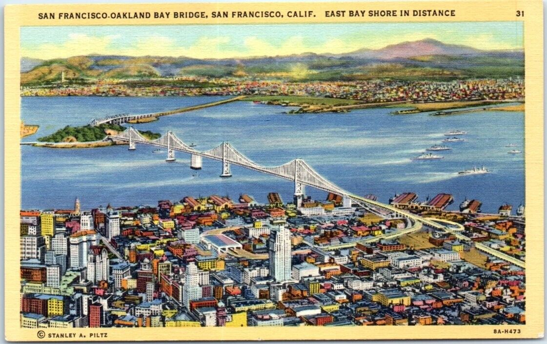 Postcard San Francisco-Oakland Bay Bridge San Francisco California USA