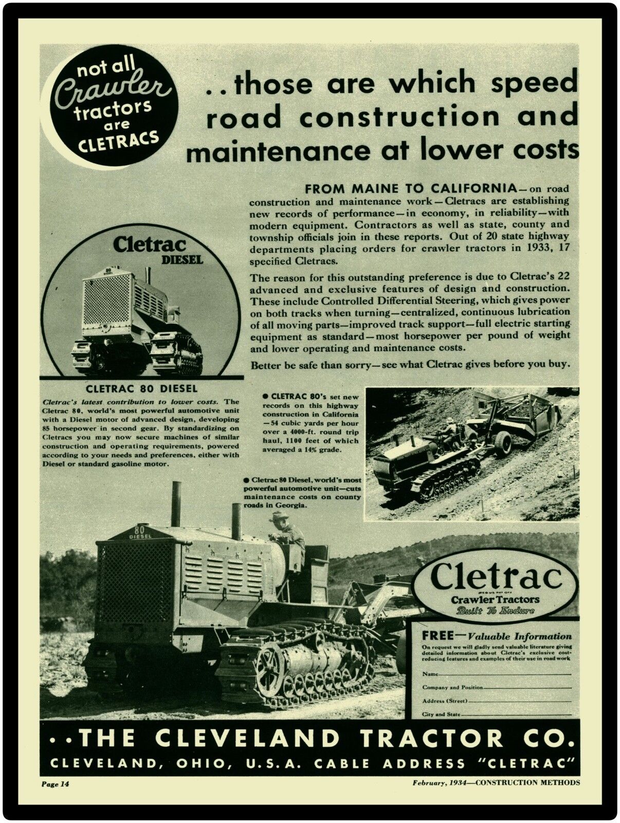 1934 Cletrac Diesel 80  9\