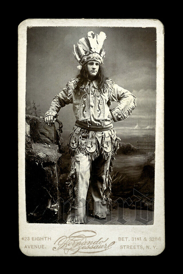 Fernando Dessaur CDV White Man Dressed as Indian - Wild West Performer?