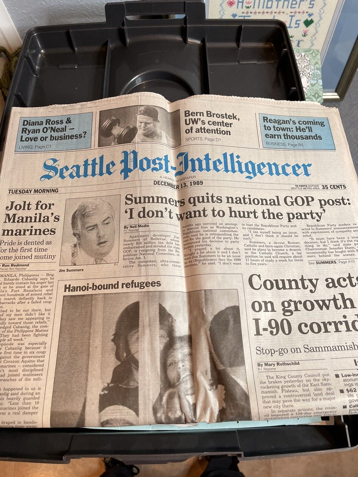 Seattle Post Intelligencer  published with the wrong Day/date Dec 13th 1989