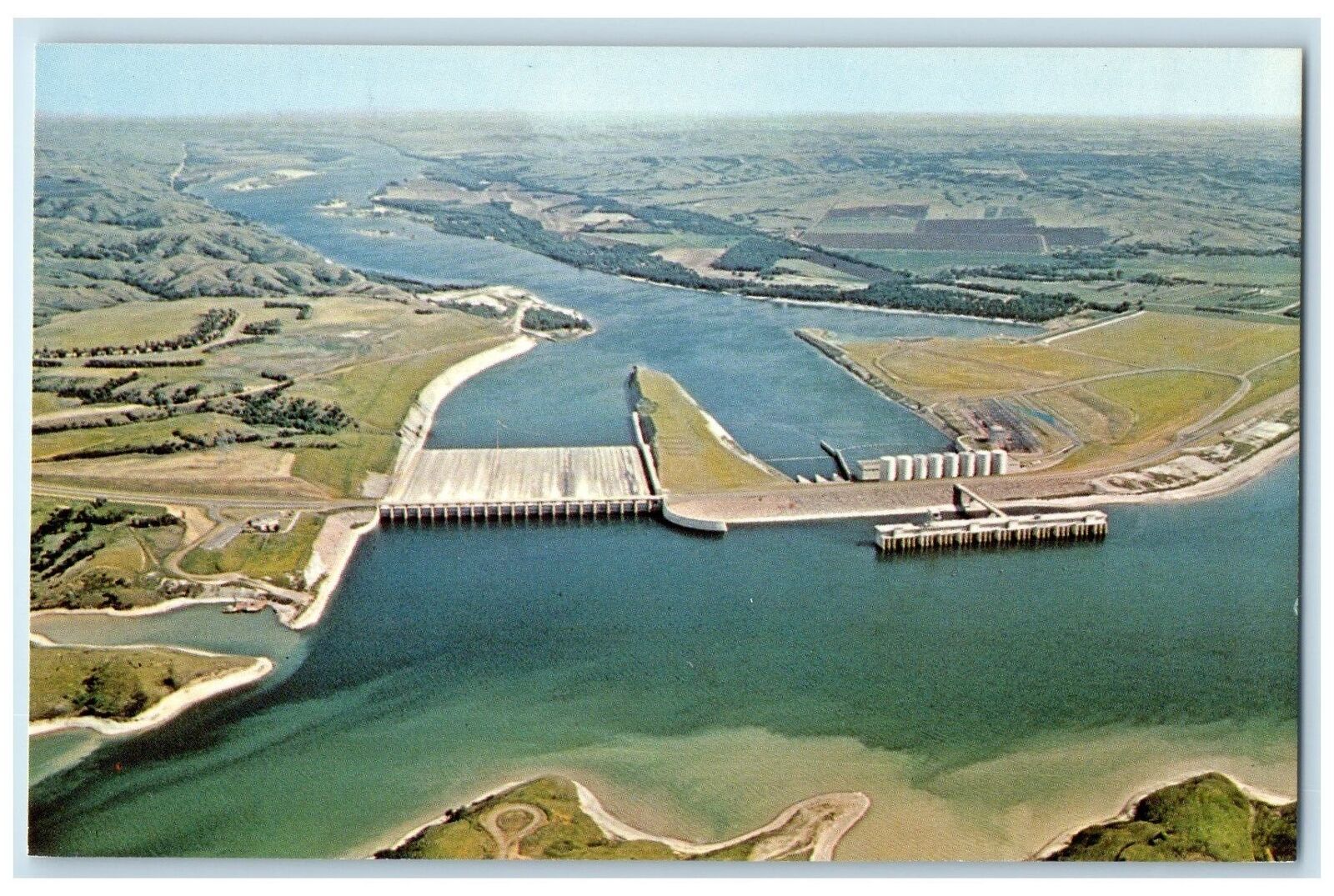 c1950\'s Ft. Randall Dam Spillway Surge Tanks Switch Yard South Dakota Postcard