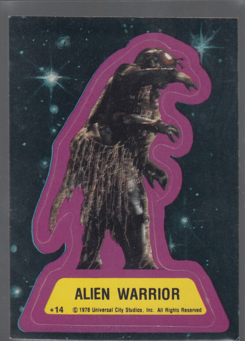 ALIEN WARRIOR 1978 Topps Battlestar Galactica Sticker #14 Insert Blank Back