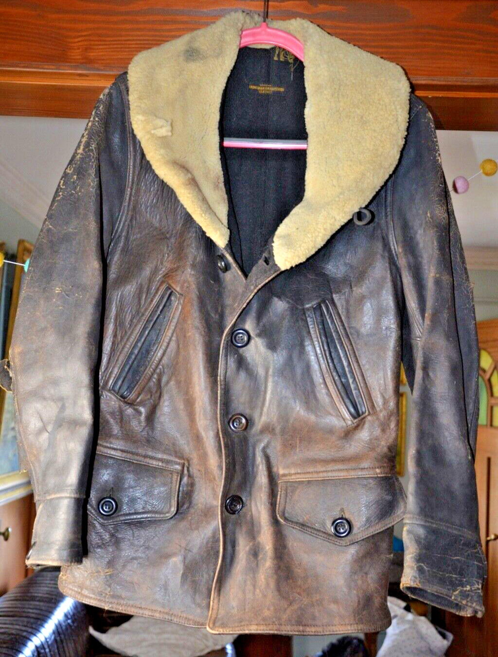 Vintage 30\'s/40\'s  Horsehide MOTORCYCLE Leather Jacket Size ~M/L
